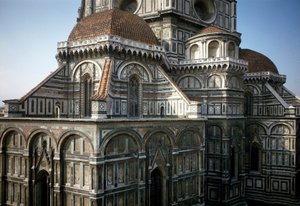 Blick auf die Apsis der Kathedrale von Florenz (Duomo Santa Maria del Fiore). 14.-15. Jahrhundert, Florenz, Italien