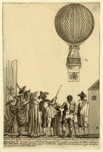 Vista del globo aereostatico que se hechò ante sus magesta veröffentlicht 1793 von Italian School