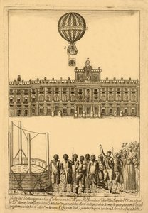 Vista del globo aerostático que se hizo ante, veröffentlicht 1793 von Italian School