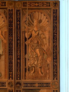 Detail einer der Türen im Sala degli Angelo, Palazzo Ducale, Urbino