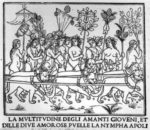 La Multitudine degli amanti gioveni, et dille dive amorose pvelle la nympha apoli von Italian School Italian School