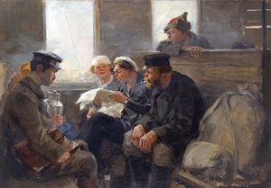 Gruppe von Bolschewiki in einem Zug von Vladimirov, Ivan Alexeyevich (1869-1947)