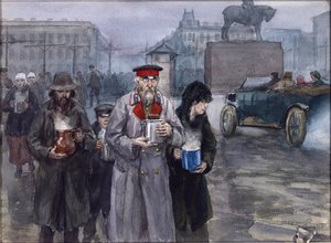 Hungerjahre in Petrograd. Rückkehr aus einer Gemeinschaftsküche von Vladimirov, Ivan Alexeyevich (1869-1947) von Ivan Alexeyevich Vladimirov