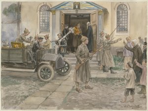 Beschlagnahme der Kirchenschätze in Petrograd am 5. Mai 1922 aus der Aquarellserie Russland