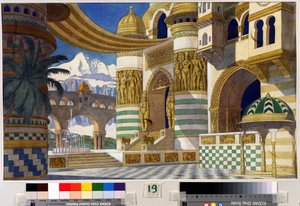 Bühnenbild für die Oper Ruslan und Ludmila von M. Glinka von Ivan Yakovlevich Bilibin