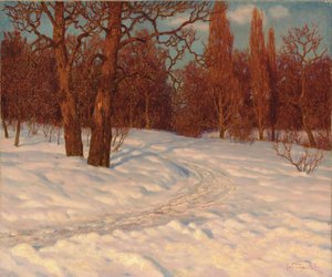 Winterlandschaft bei Dämmerung