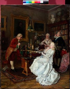 Kaiserin Katharina II. von Russland besucht Mikhail Lomonossov von Ivan Feodorov