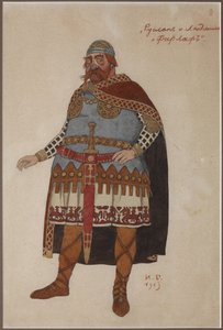 Kostümentwurf für die Oper Ruslan und Ljudmila von M. Glinka