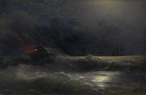 Brennendes Schiff, eine Episode des Russisch-Türkischen Krieges, 1896