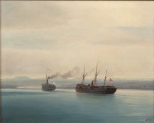 Eroberung des türkischen Truppenschiffs Mersina durch den Dampfer Russland am 13. Dezember 1877, 1877