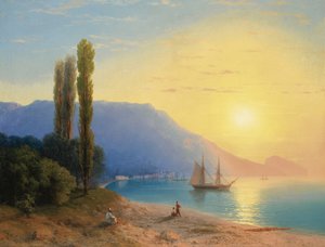 Sonnenuntergang über Jalta in der Krim - Gemälde von Ivan Aivazovsky, 1861