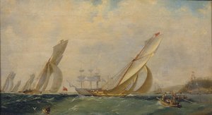 Fregatte auf einem Meer, 1838
