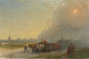 Ochsenkarren in der ukrainischen Steppe
