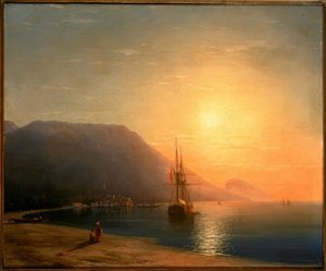 Sonnenuntergang vor Ajudag an der Krimküste von Ivan Konstantinovich Aivazovsky
