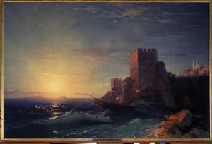 Türme auf den Felsen nahe dem Bosporus (Ansicht der Festung Rumeli Hisari in Istanbul) von Ivan Konstantinovich Aivazovsky