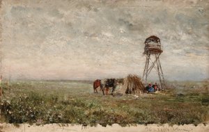 Kosaken unter einem Wachturm an der Grenze des Kaukasus; Cosaques sous la tour de guet à la frontière du Caucase