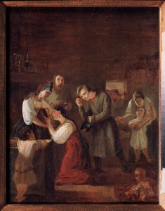 Der Segen des jungen Paares vor der Hochzeit