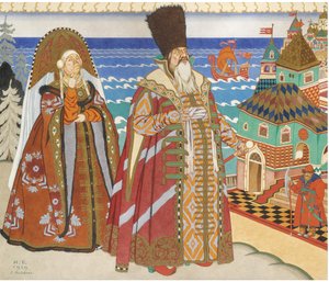 Illustration zum Märchen vom Zaren Saltan von A. Puschkin von Ivan Yakovlevich Bilibin