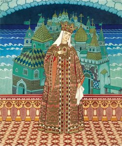 Militrissa. Kostümentwurf für die Oper Das Märchen vom Zaren Saltan von N. Rimski-Korsakow von Ivan Yakovlevich Bilibin