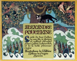 Titelseite von Das Märchen vom Zaren Saltan von A. Puschkin, 1904 von Ivan Yakovlevich Bilibin