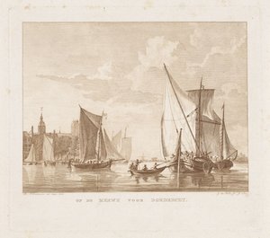 Segelschiffe und ein Boot vor Dordrecht