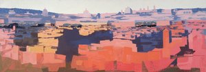 Rom, Blick von der Spanischen Akademie auf den Gianicolo, Sonnenuntergang, 1968 von Izabella Godlewska de Aranda
