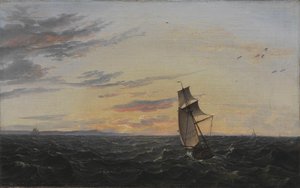 Eine Meereslandschaft. Die Küste der Insel Rügen im Abendlicht von Johan Christian Dahl