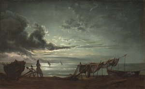 Der Golf von Neapel. Mondschein von Johan Christian Dahl