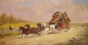 Die königliche Postkutsche zwischen dem Fuchs und der Jagd, 1881
