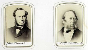 Porträts von Sir John Tenniel (1820-1914) und George Cruikshank (1792-1878) ca. 1860