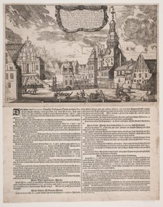 Schlossplatz in Kopenhagen während der Nutzung der von Branddirektor Fuchs erfundenen Spritzen von J.E. Wedel