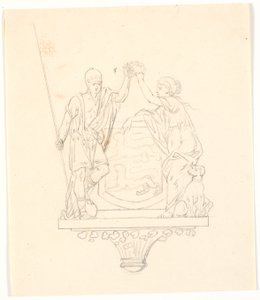 Schweigen und Treue kränzen das schleswigsche Wappen von J.F. Clemens