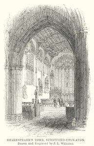Shakespeares Grab, Stratford-upon-Avon (Gravur)