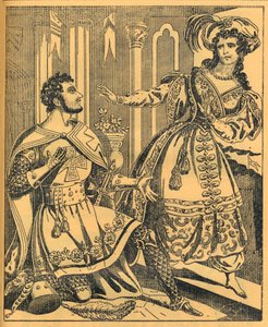Ivanhoe: Sir Brian de Bois Guilbert & Rebecca, 19. Jahrhundert von JL Marks