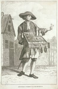 Messer, Kämme oder Tintenfässer, Cries of London, ca. 1750 von JM