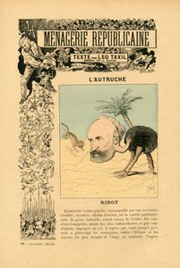 Menagerie Republicaine Humoristische Galerie der Hauptfiguren der Dritten Republik, Nummer 37, Satirisch in Farben von J. (1847 1892) Blass