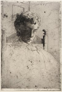 Frau, die nach unten schaut von J. Alden Weir