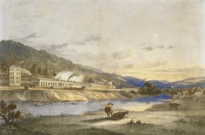 Trefforest-Zinnwerke, Glamorganshire, um 1840 (handkolorierte Lithografie auf Papier)