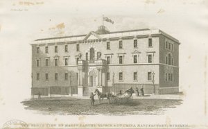 Burslem - Fabrik von Messrs. Samuel Alcock & Co.: Stahlstich von J Barlow