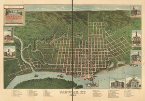 Vogelperspektive von Paducah, Kentucky 1889.
