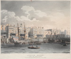 Zollhaus, vom Fluss Thames von J. Bluck