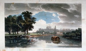 Blick auf Windsor vom Fluss Thames, Berkshire, ca. 1820