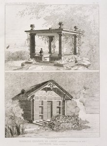 Terrasse mit Zement bedeckt und Laube, entworfen von Danjoy, ca. 1880 von J. Boussard