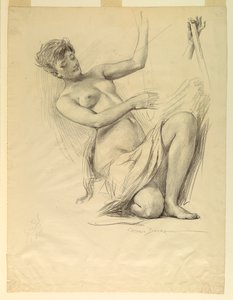 Figurenstudie, möglicherweise für die Kuppel des Gebäudes für Manufakturen und Freie Künste, Weltausstellung in Chicago, IL von J. Carroll Beckwith