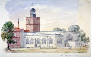 All Hallows-by-the-Tower Kirche, London, um 1840 von J Cooke