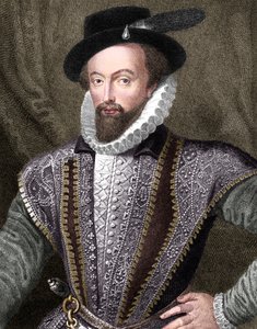 Sir Walter Raleigh, englischer Schriftsteller, Dichter, Höfling, Abenteurer und Entdecker von J Fitler