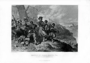 Rettung des Körpers von Oberst Edward Baker, Schlacht von Balls Bluff, Virginia, 1862-1867 von J. Godfrey