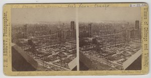 Stereographische Ansicht nach Südwesten vom Wasserturm nach dem Chicagoer Feuer von J. H. Abbott
