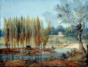 Ansicht des Grabes des Schweizer Philosophen Jean Jacques Rousseau (1712-1778) in Ermenonville (Oise)