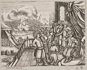 Illustration zu Adam Olearius, "Persianischer Rosenthal von einem sinnreichen Poeten Schich Saadi [...]", Schleswig 1660 von J. Muller